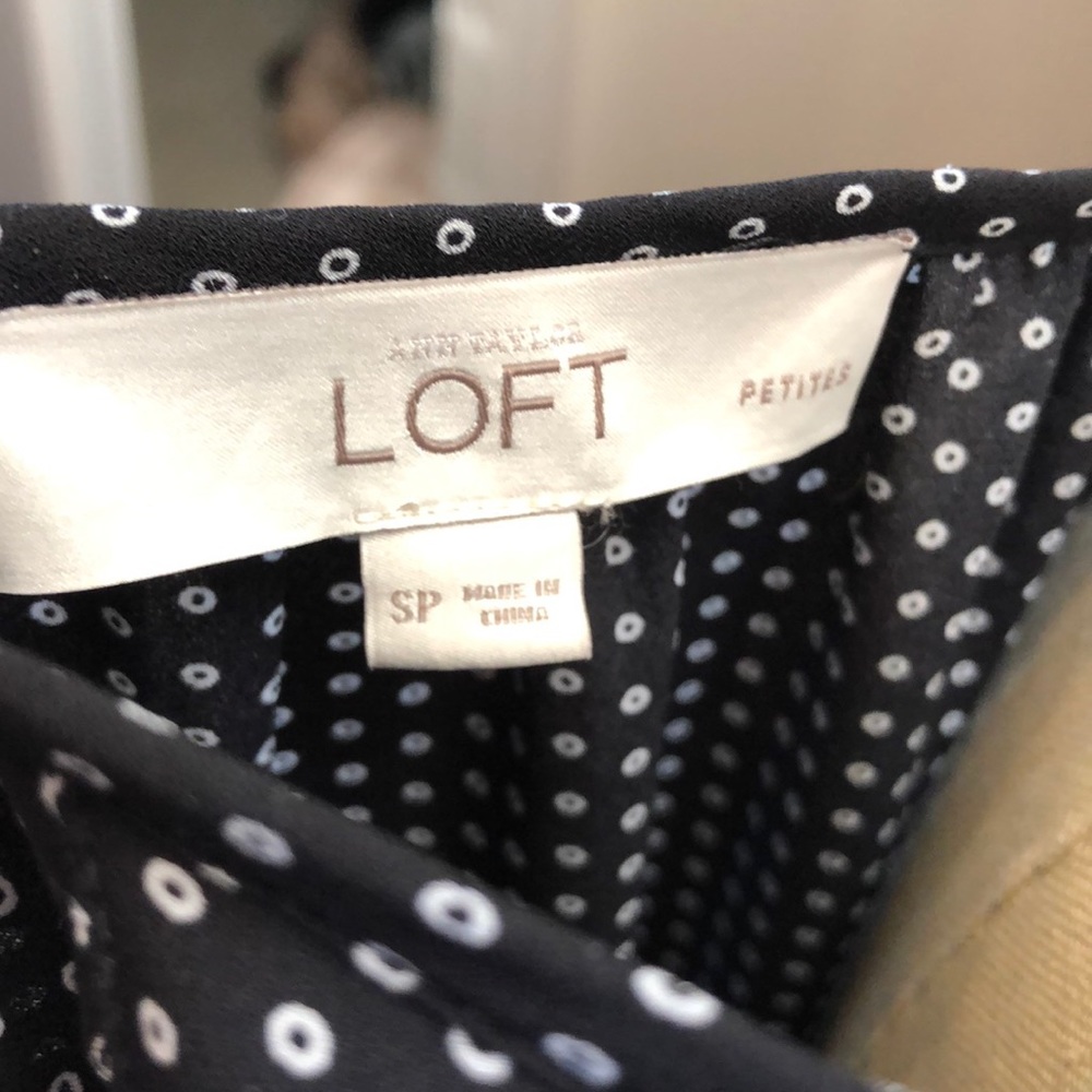 LOFT long sleeve polka dot blouse sz Small petite - Picture 4 of 4